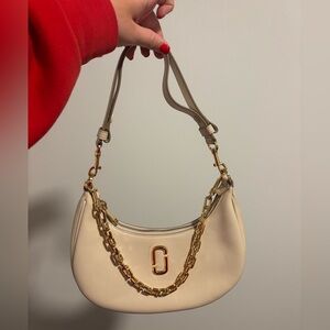 Marc Jacobs Beige Shoulder Bag with Gold Chain